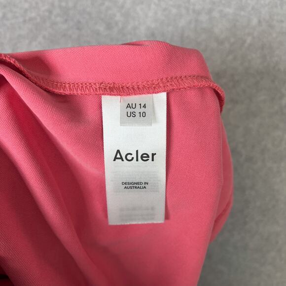 Acler Pink Fulham Draped Long Sleeve Mini Dress Size 10 - Picture 9 of 10